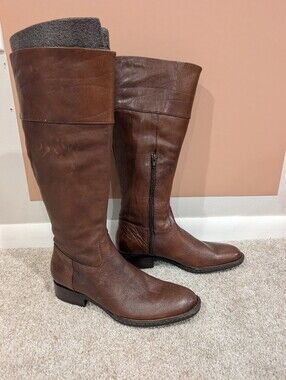 NEW Born Brown Leather Knee-High Riding Boots